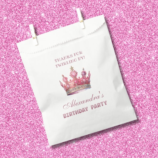 Princess Crown Pink Fairytale Birthday Thank You Favour Bag (Creator Uploaded)