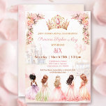 Princess Crown Pink Gold Floral Girl Birthday Invitation<br><div class="desc">Announce the royal celebration of your little princess with this enchanting Princess Birthday Invitation! Adorned with a pink and gold crown, delicate flowers, and adorable little princesses in pastel dresses. This invitation is the perfect introduction to a day filled with magic and joy. :) Easily customise the details. Perfect for...</div>