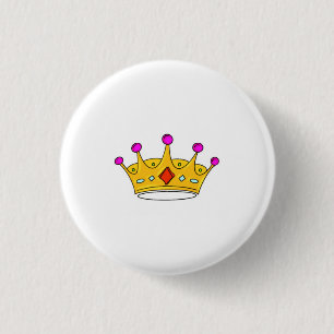 Princess crown, prince crown, crown theme 3 cm round badge