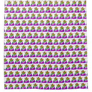 Princess Crown Rainbow Emoji Poop Shower Curtain
