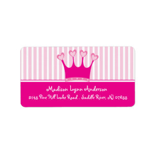Princess Crown Return Address Labels. Label