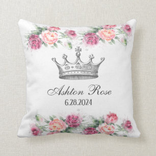 Princess Crown Roses Personalized Baby Pillow