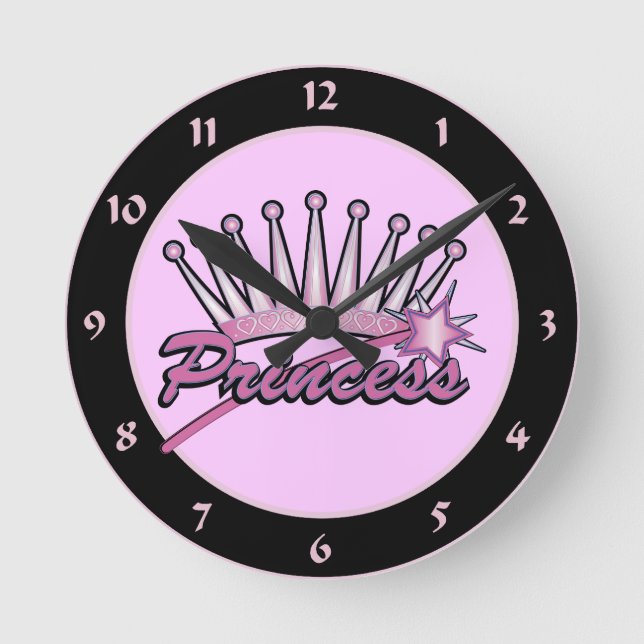 Princess Crown Round Clock (Front)