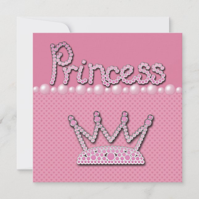 Princess Crown Shoes & Jewel Pacifier Baby Shower Invitation (Front)
