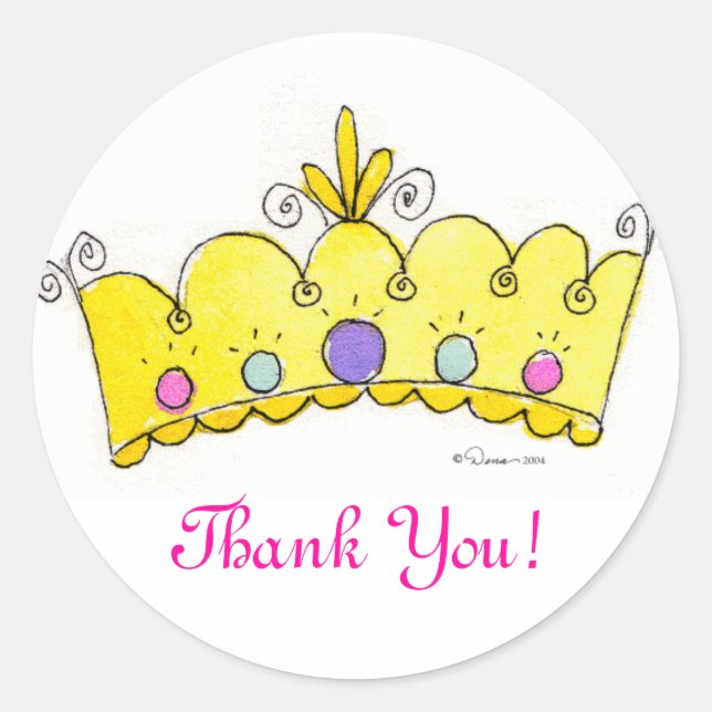Princess Crown Stickers - Thank You (Front)