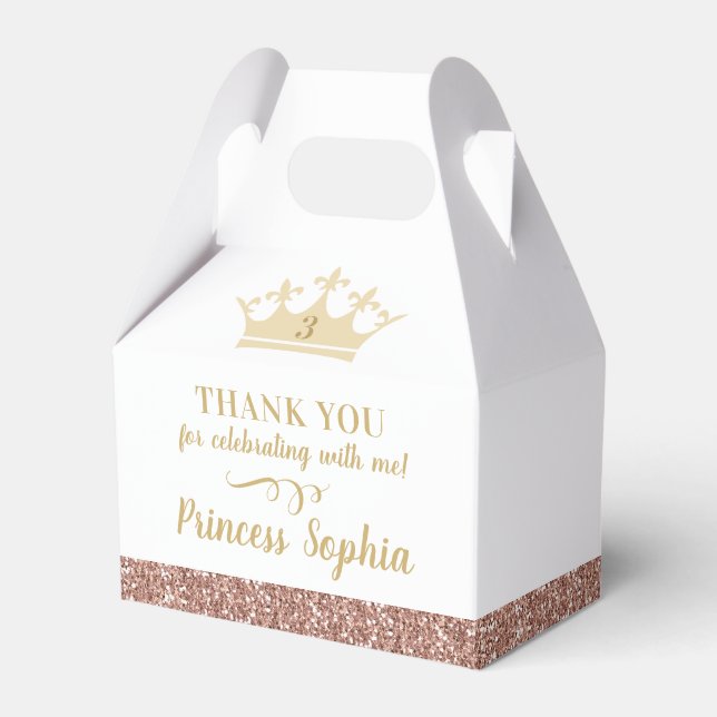Princess Crown Thank You Birthday Favour Box (Front Side)
