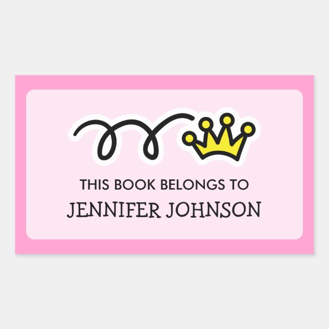 Princess crown This book belongs to sticker label (Front)