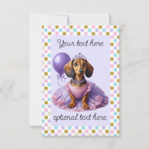 Princess Dachshund Party Invitation