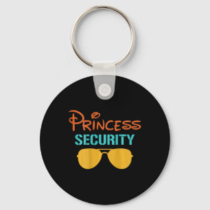 Princess Dad Security Halloween Men Matching Black Key Ring