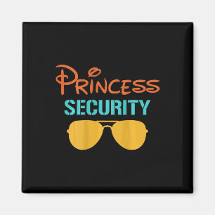 Princess Dad Security Halloween Men Matching Black Magnet