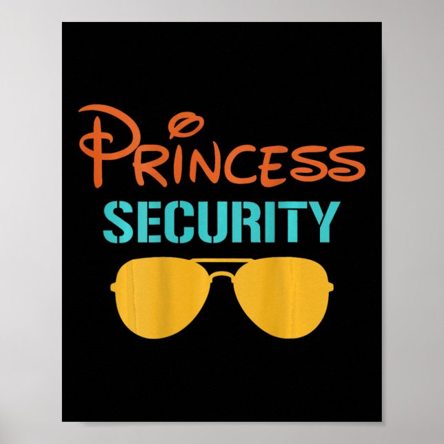 Princess Dad Security Halloween Men Matching Black Poster (Front)