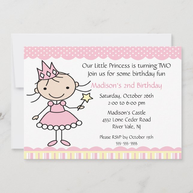 Princess Dance Birthday Invitation (Front)