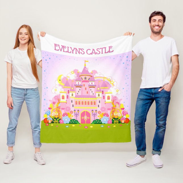 Princess Decor! Personalised Castle  Fleece Blanket (In Situ)