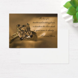 Princess Diamond Ring Wedding Charity Favour Card