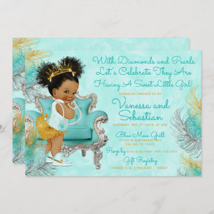 Princess Diamonds and Pearls Baby Shower Invitation