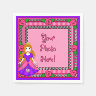 Princess Diamonds FR01-Pink-BL-PAPER NAPKINS