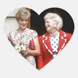 Princess Diana-Barbara Bush Heart Sticker