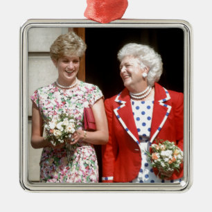 Princess Diana-Barbara Bush Metal Ornament