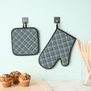 Princess Diana Memorial Tartan Oven Mitt & Pot Holder Set