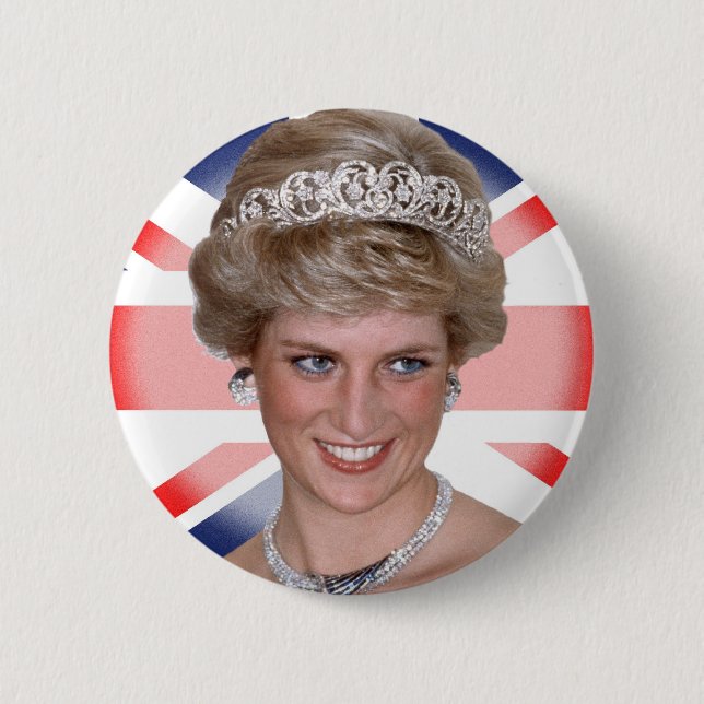 Princess Diana Union Jack 6 Cm Round Badge (Front)