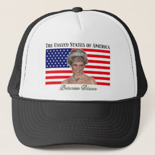 Princess Diana USA Flag Trucker Hat
