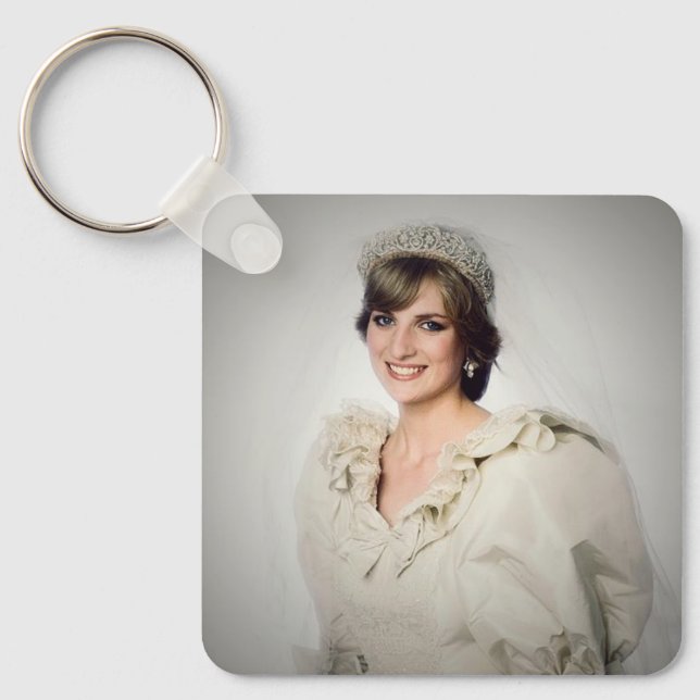 Princess Diana wedding portrait stylised Key Ring (Front)