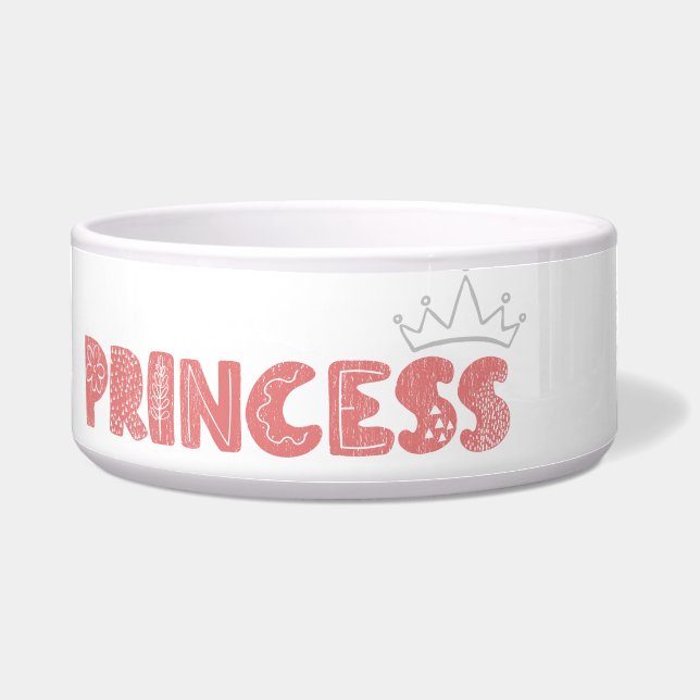 Princess dog/cat food bowl (Front)