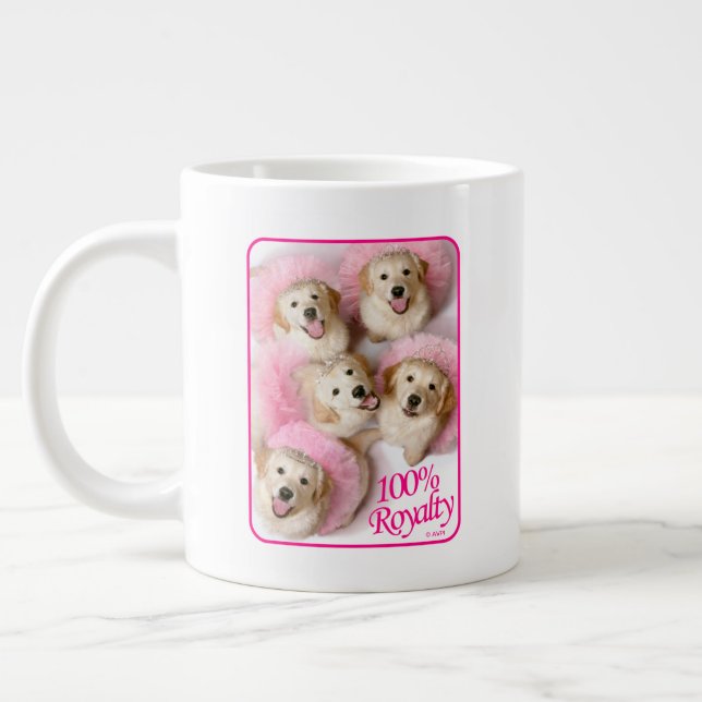 Princess Dogs in Tiaras Large Coffee Mug (Left)