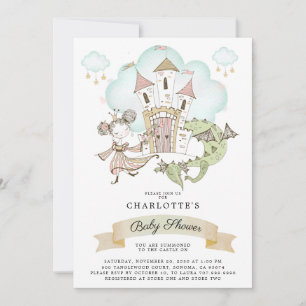 Princess Dragon Baby Shower Invitation