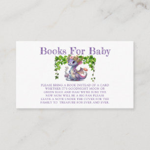 Princess Dragon with Florals Girl Books For Baby Enclosure Card