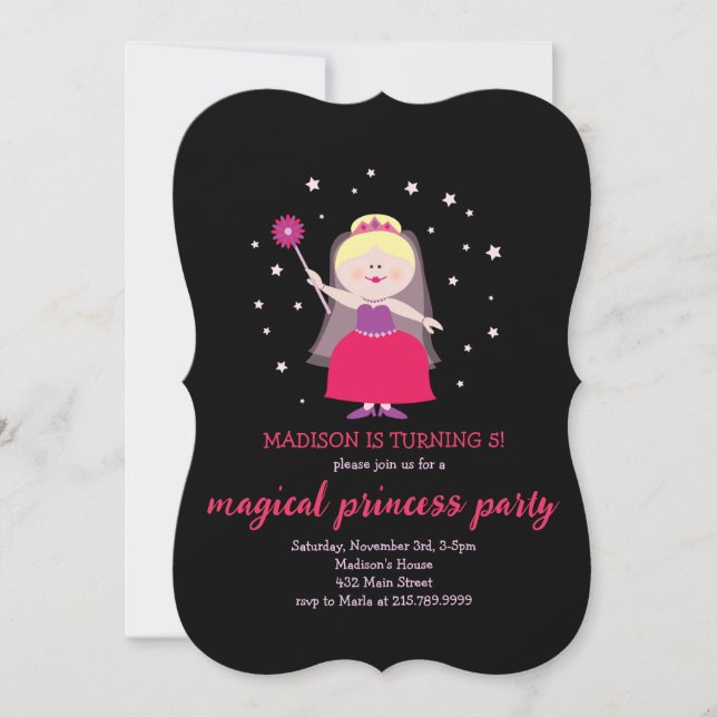 PRINCESS DRESS UP BLONDE HOUSE Birthday Party Invitation (Front)