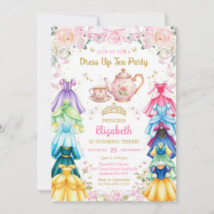 Princess Dress Up Tea Party Girl Birthday Invitation