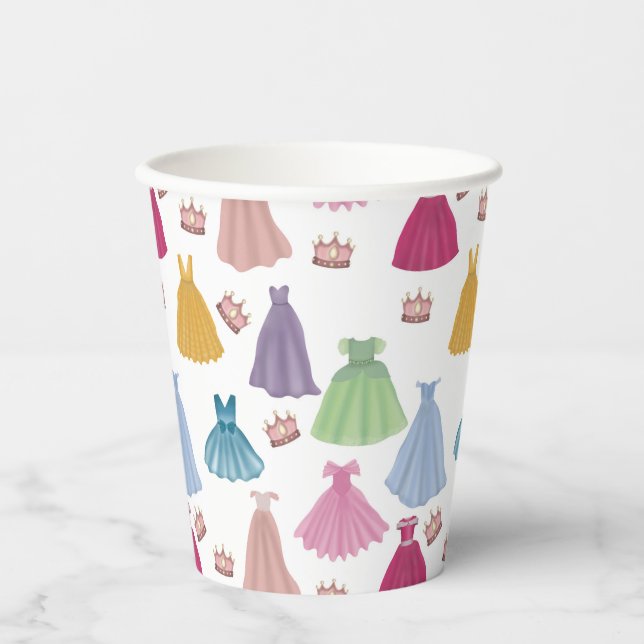 Princess Dresses Fairytale Little Girl Pattern Paper Cups (Front)