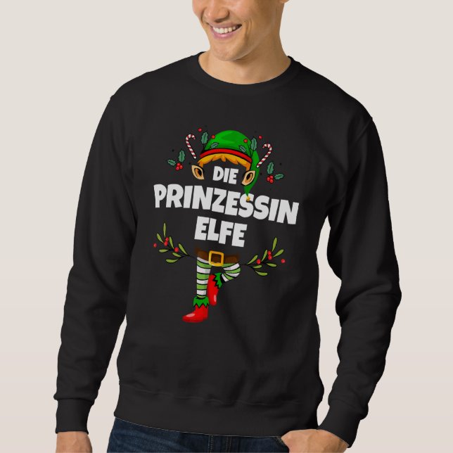 Princess Elf  Girl Christmas Elf Xmas Sweatshirt (Front)