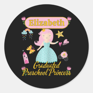 Princess Elizabeth 2026 Personalised Preschool Gra Classic Round Sticker