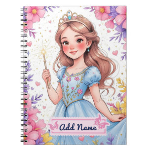 Princess Fairy Blue Dress Notebook – Add Name