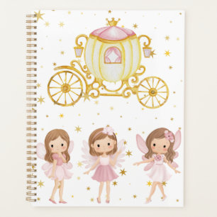 Princess Fairy Carriage & Pink Fairies Magical P Planner