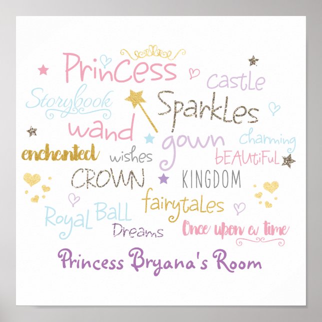 Princess Fairy Tale Storybook Girls Girly Poster (Front)