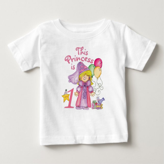 Princess First Birthday Baby T-Shirt (Front)