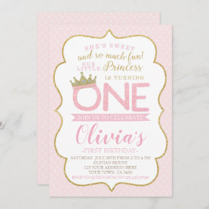 Princess First Birthday Invitation
