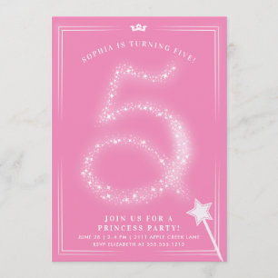 Princess Five Year Old Birthday Girl Invitation