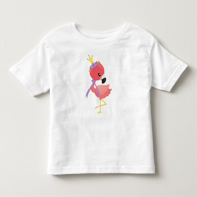 Princess Flamingo, Cute Flamingo, Flowers, Crown Toddler T-Shirt (Front)