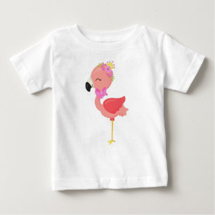 Princess Flamingo, Flowers, Cute Flamingo, Crown Baby T-Shirt