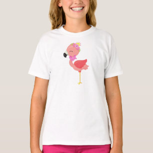 Princess Flamingo, Flowers, Cute Flamingo, Crown T-Shirt