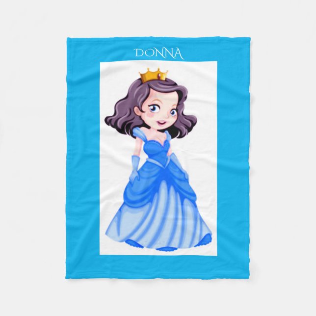Princess fleece blanket. Personalised name. (Front)