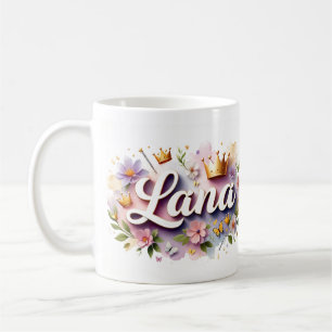 Princess Floral Custom Mug – Personalised Name