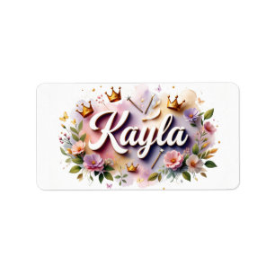 Princess Floral Name Labels – Personalised Sticker
