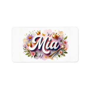 Princess Floral Name Labels – Personalised Sticker