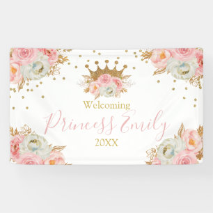 Princess Floral Pink & Gold  Banner custom