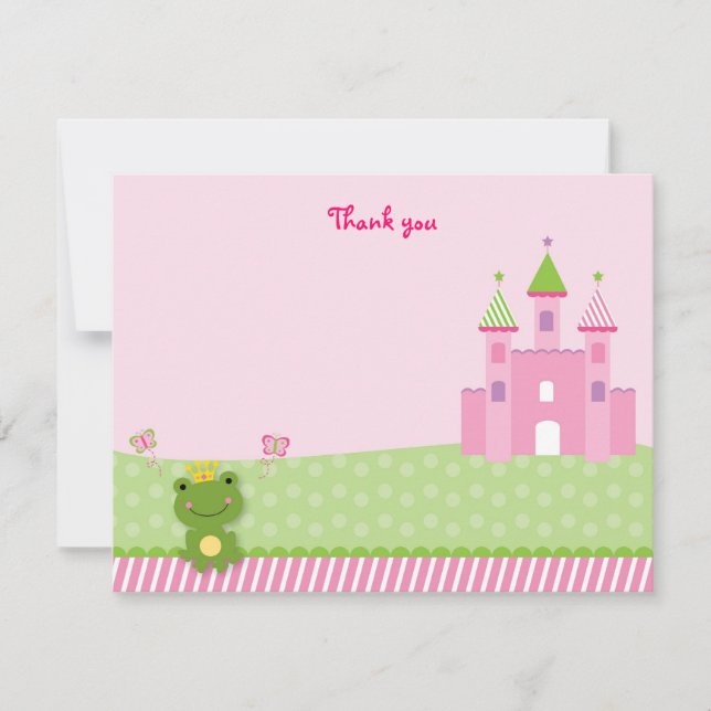 Princess Frog Castle Flat Thank You Note Cards (Front)